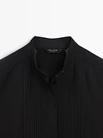 Cotton shirt with textured detail