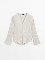 Top with pleated detail