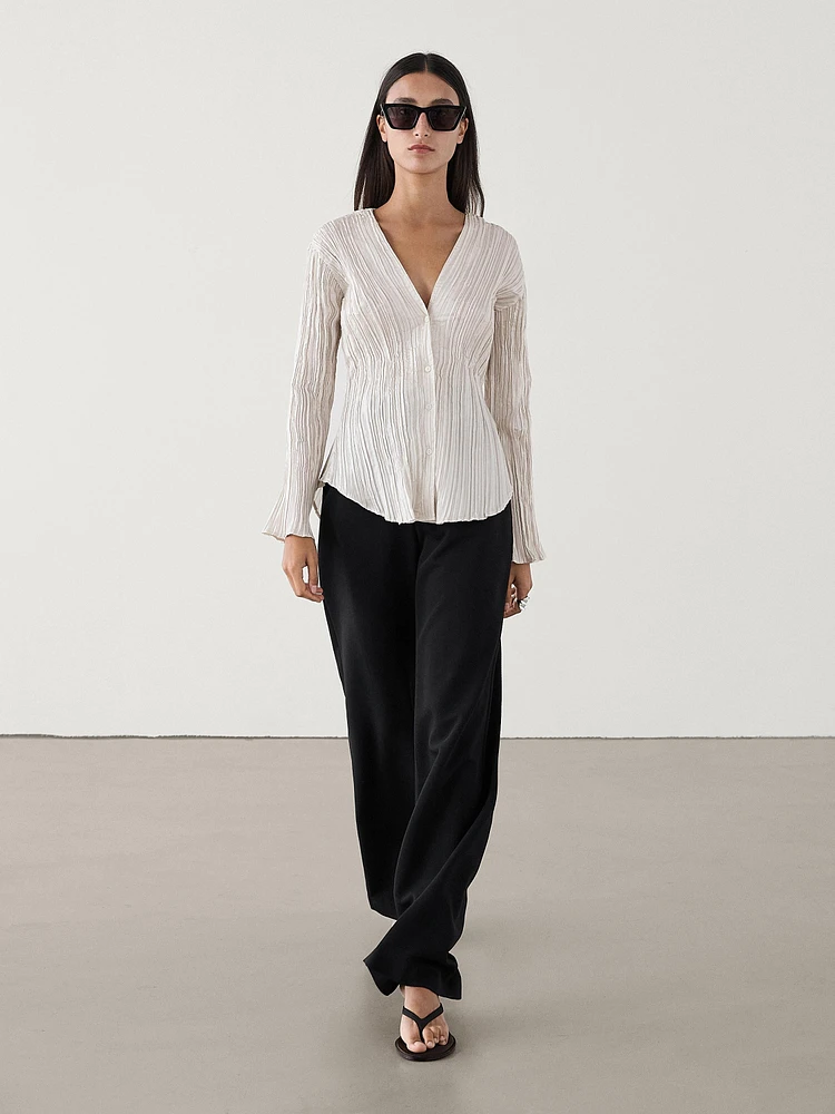 Top with pleated detail