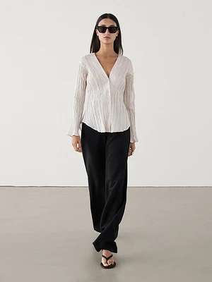 Top with pleated detail