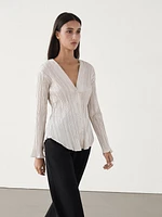 Top with pleated detail