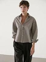 Cotton blend gingham shirt