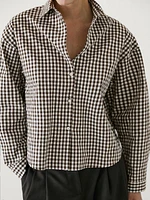 Cotton blend gingham shirt