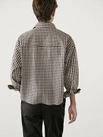 Cotton blend gingham shirt