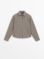 Cotton blend gingham shirt