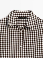 Cotton blend gingham shirt