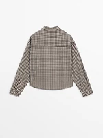 Cotton blend gingham shirt