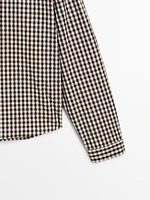 Cotton blend gingham shirt