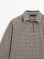 Cotton blend gingham shirt