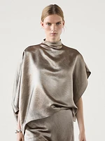 Flowing satin cape