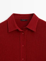 Wool blend flowing shirt