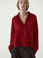 Wool blend flowing shirt