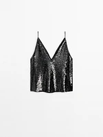 Strappy sequin top