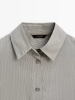 100% silk striped shirt