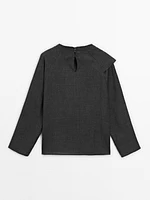 Wool blend cape shirt