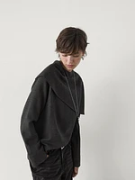 Wool blend cape shirt