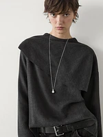 Wool blend cape shirt