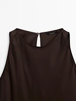 Asymmetric satin top