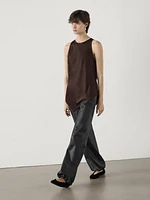 Asymmetric satin top