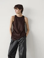 Asymmetric satin top