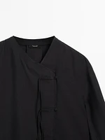 Modal blend shirt with pleat detail