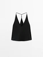 Halter top with open back