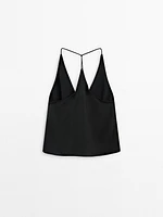 Halter top with open back