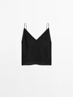 Camisole top with semi-sheer detail