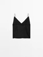 Camisole top with semi-sheer detail