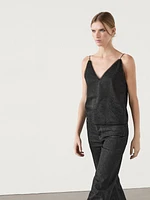 Camisole top with semi-sheer detail