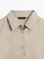 Long sleeve satin shirt with vents