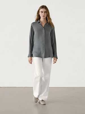 Stretch silk blend shirt