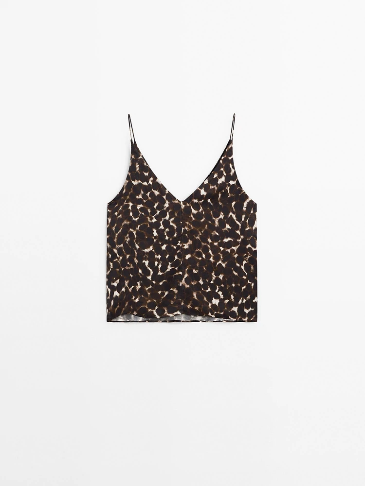 Animal print strappy top co-ord