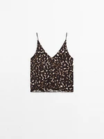 Animal print strappy top co-ord