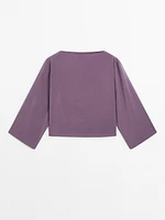 Cropped blouse with textured detail