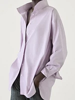 Cotton blend poplin oversize blouse