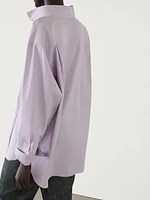 Cotton blend poplin oversize blouse