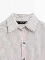 Cotton blend shirt with double stripes