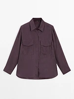 100% silk shirt with pockets