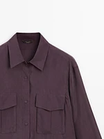 100% silk shirt with pockets