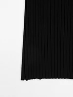 Pleated wool blend skirt