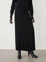 Pleated wool blend skirt