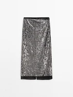 Midi skirt with sequins