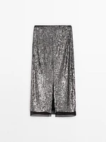 Midi skirt with sequins