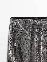 Midi skirt with sequins