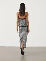 Midi skirt with sequins