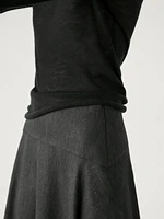 Flared midi skirt with waist detail