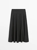 Flared midi skirt with waist detail