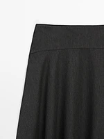 Flared midi skirt with waist detail