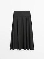 Flared midi skirt with waist detail